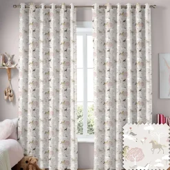 Forest Ponies Soft Pink Made to Measure Curtains