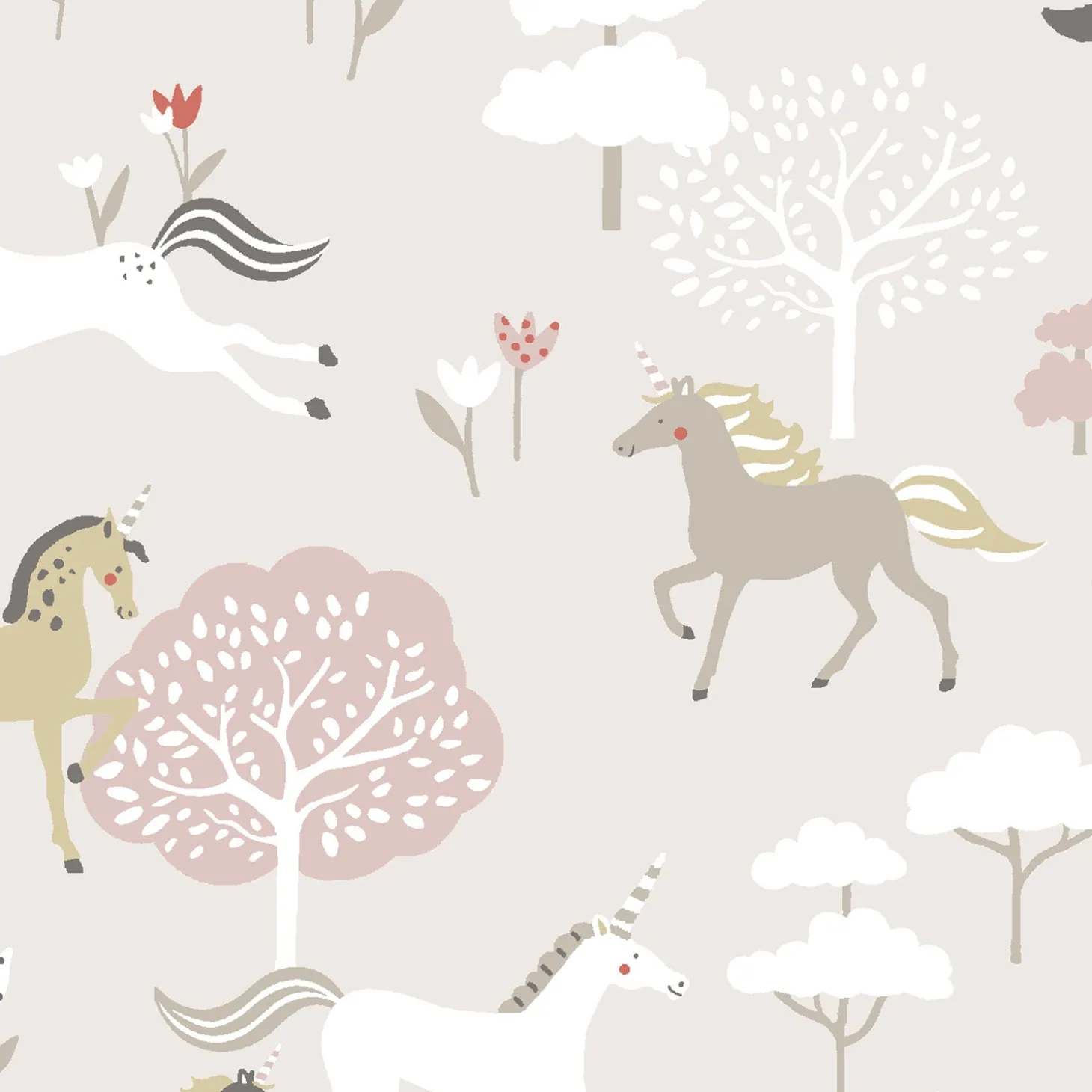 Forest Ponies Soft Pink Made to Measure Curtains