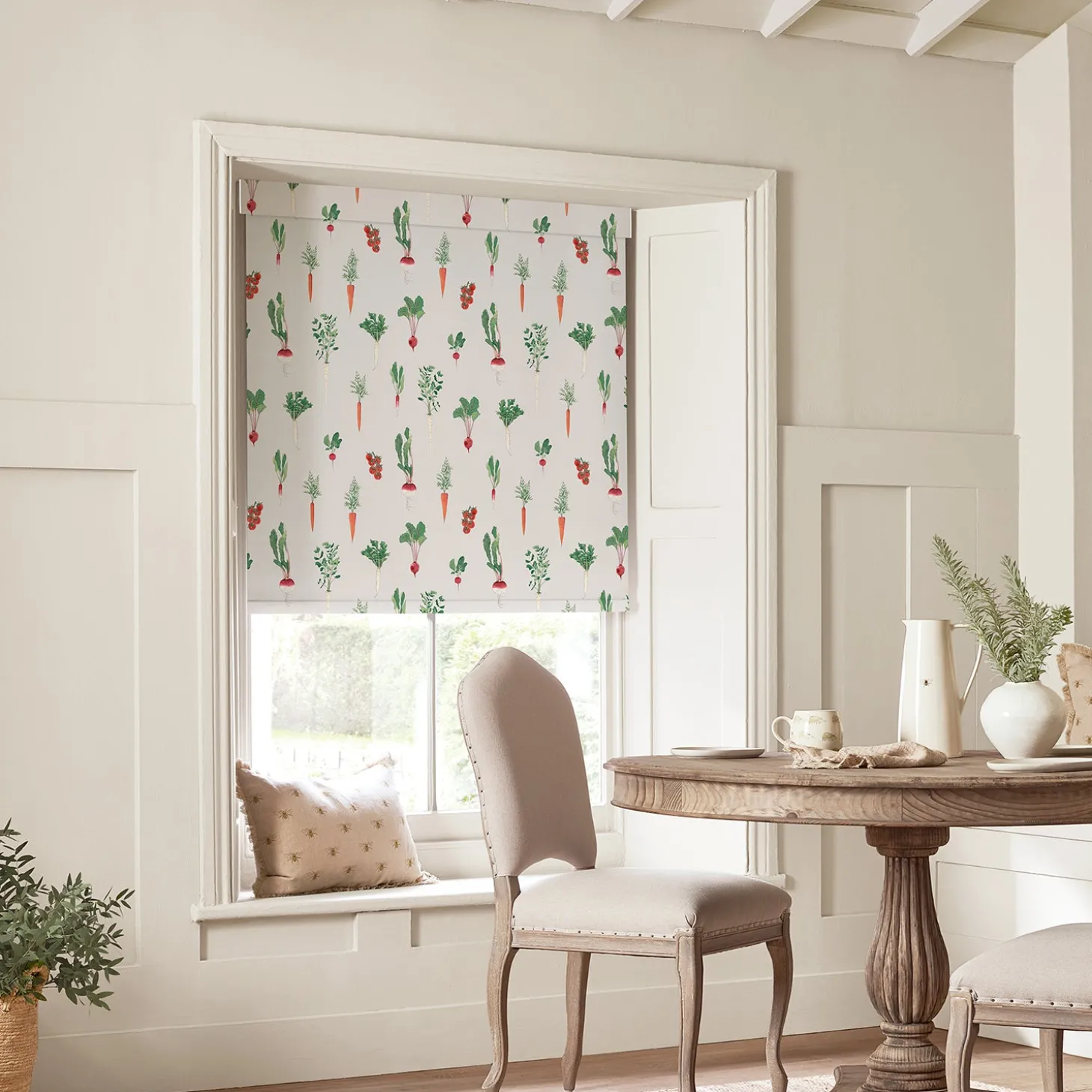 Garden Vegetables Cream Made to Measure Roller Blind