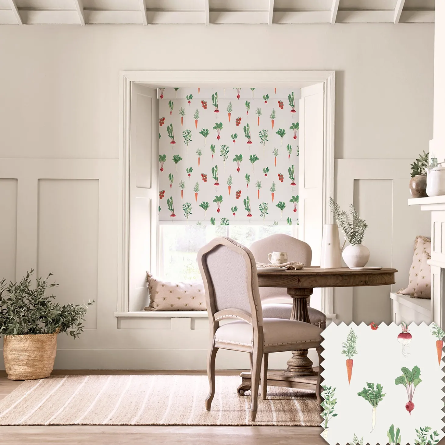 Garden Vegetables Cream Made to Measure Roller Blind