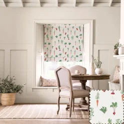 Garden Vegetables Cream Made to Measure Roman Blind