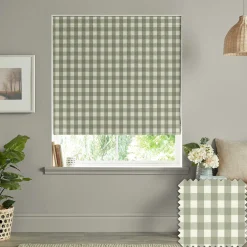 Gingham Sage Made to Measure Roman Blind
