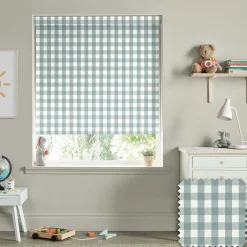 Gingham Teal Made to Measure Roller Blind