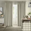 Gingham Warm Stone Made to Measure Curtains