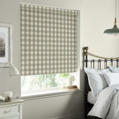 Gingham Warm Stone Made to Measure Roller Blind