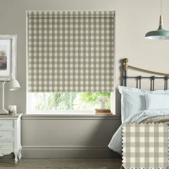 Gingham Warm Stone Made to Measure Roller Blind