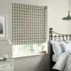 Gingham Warm Stone Made to Measure Roman Blind