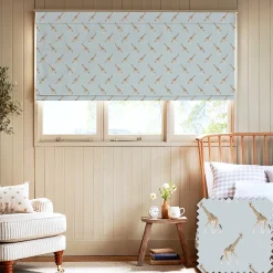 Giraffe Duck Egg Made to Measure Roman Blind