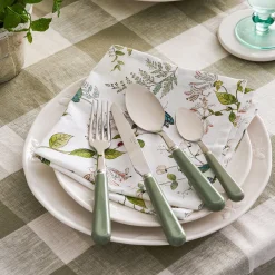 Green Handle Cutlery Set (4 Piece)