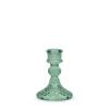 Green Harlequin Glass Candlestick