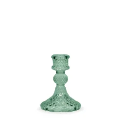Green Harlequin Glass Candlestick