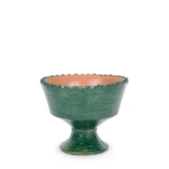 Green Pedestal Terracotta Bowl