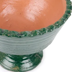 Green Pedestal Terracotta Bowl