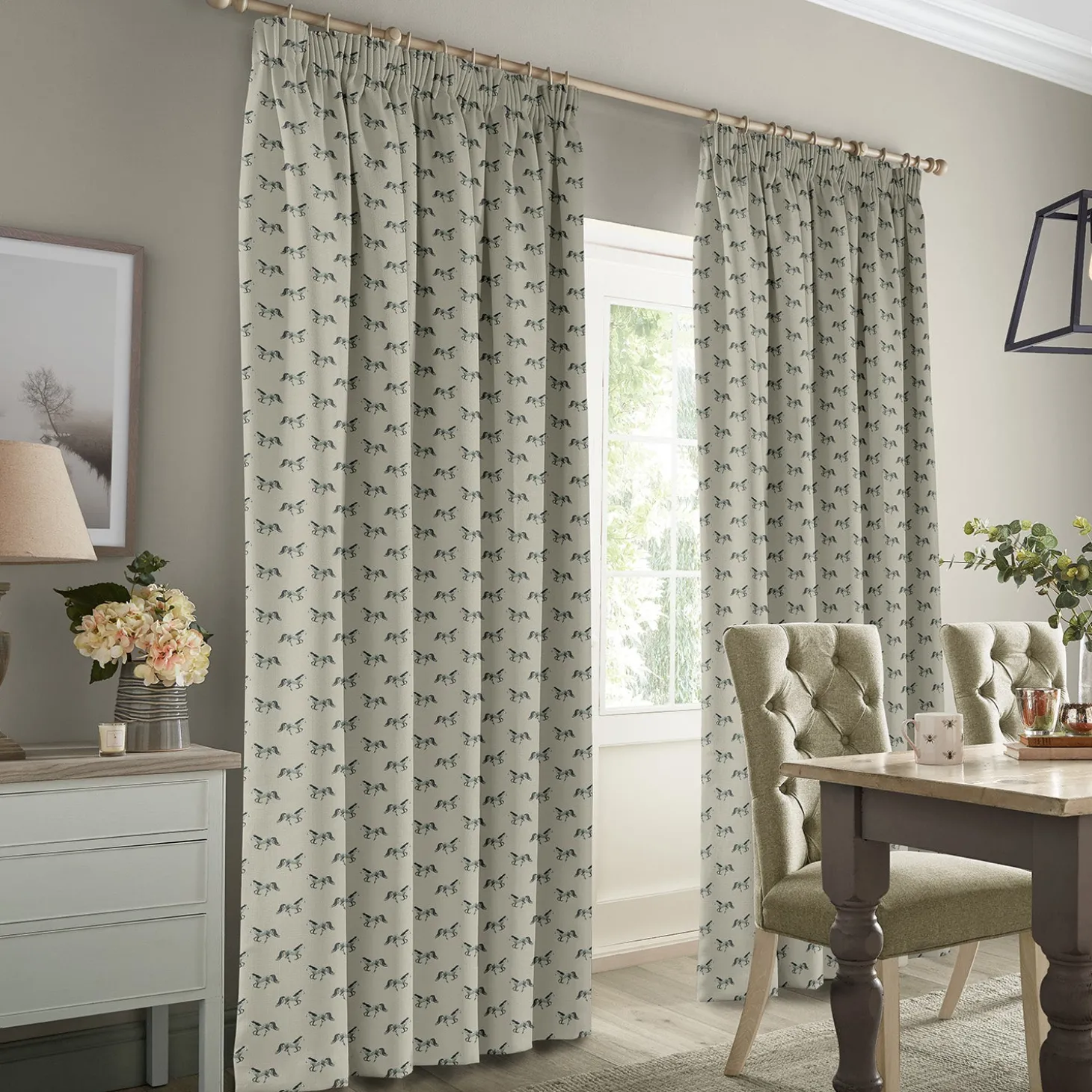 Grey Horse Made to Measure Curtains