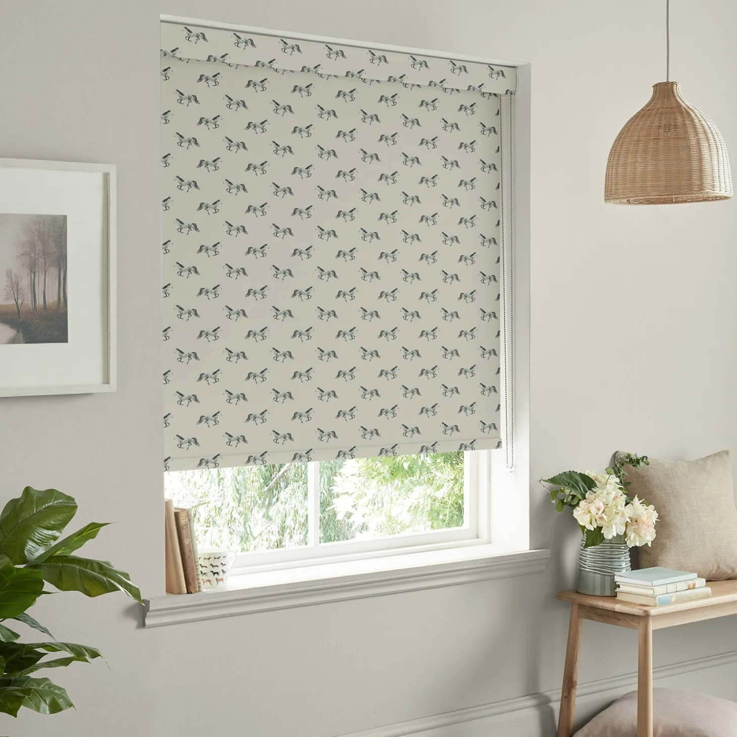 Grey Horse Made to Measure Roller Blind