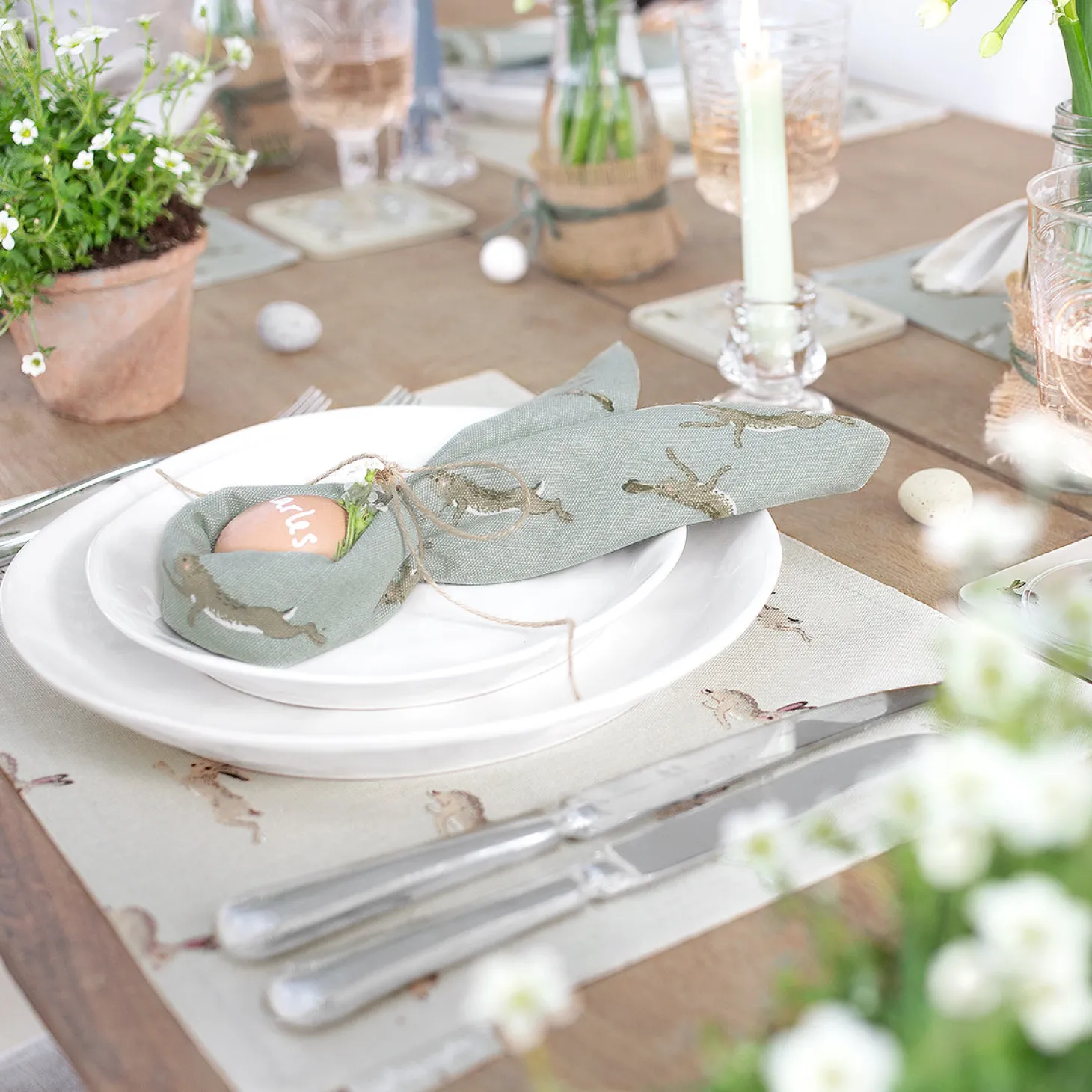 Hare Fabric Placemats (Set of 2)