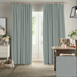 Hare Teal Blue Made to Measure Curtains