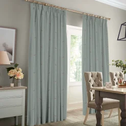 Hare Teal Blue Made to Measure Curtains