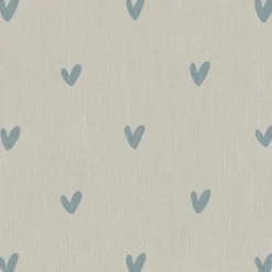 Hearts Duck Egg Made to Measure Curtains