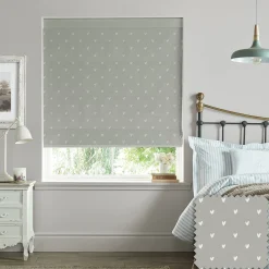 Hearts Grey Made to Measure Roman Blind