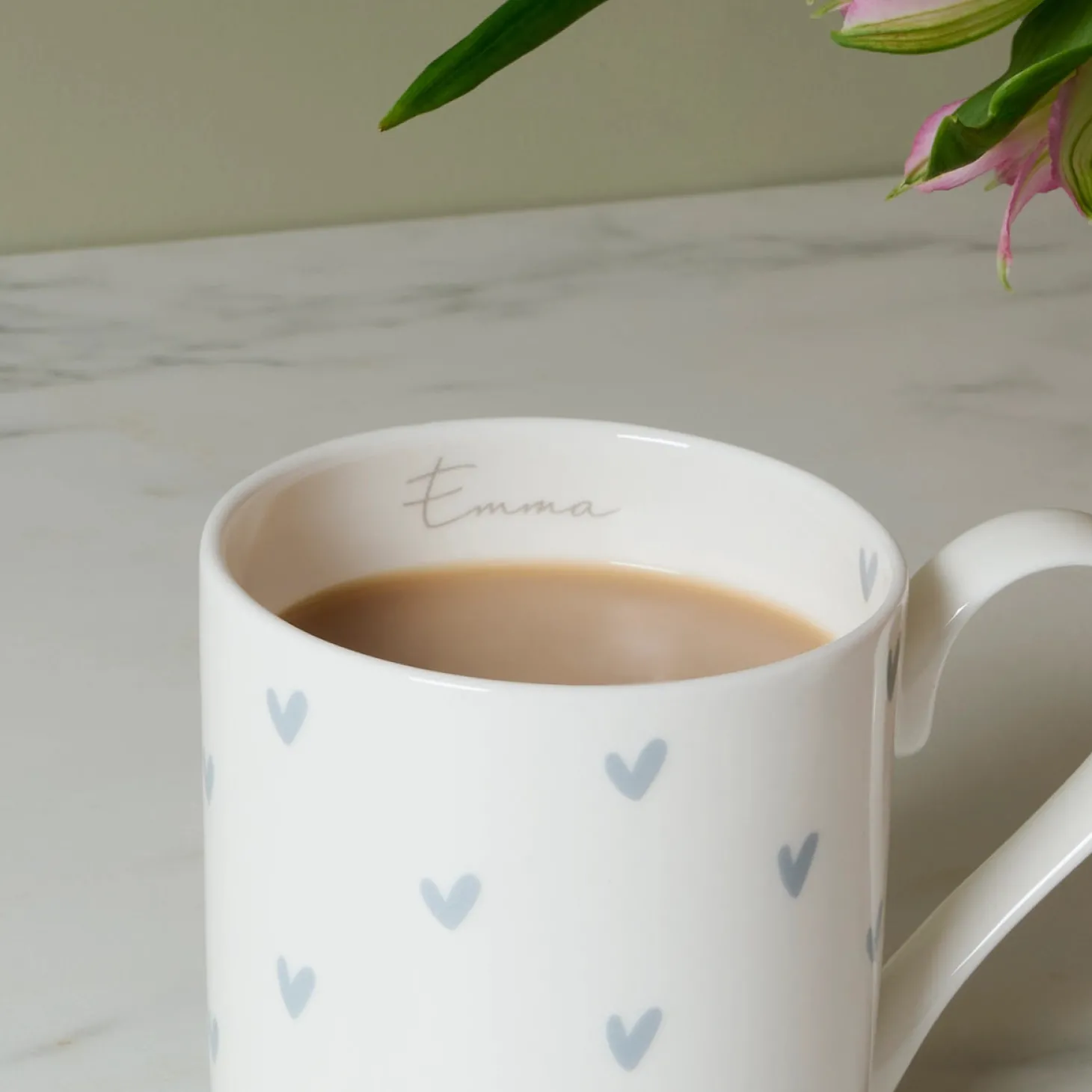 Hearts Grey Mug
