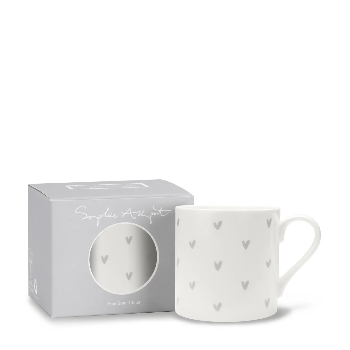 Hearts Grey Mug