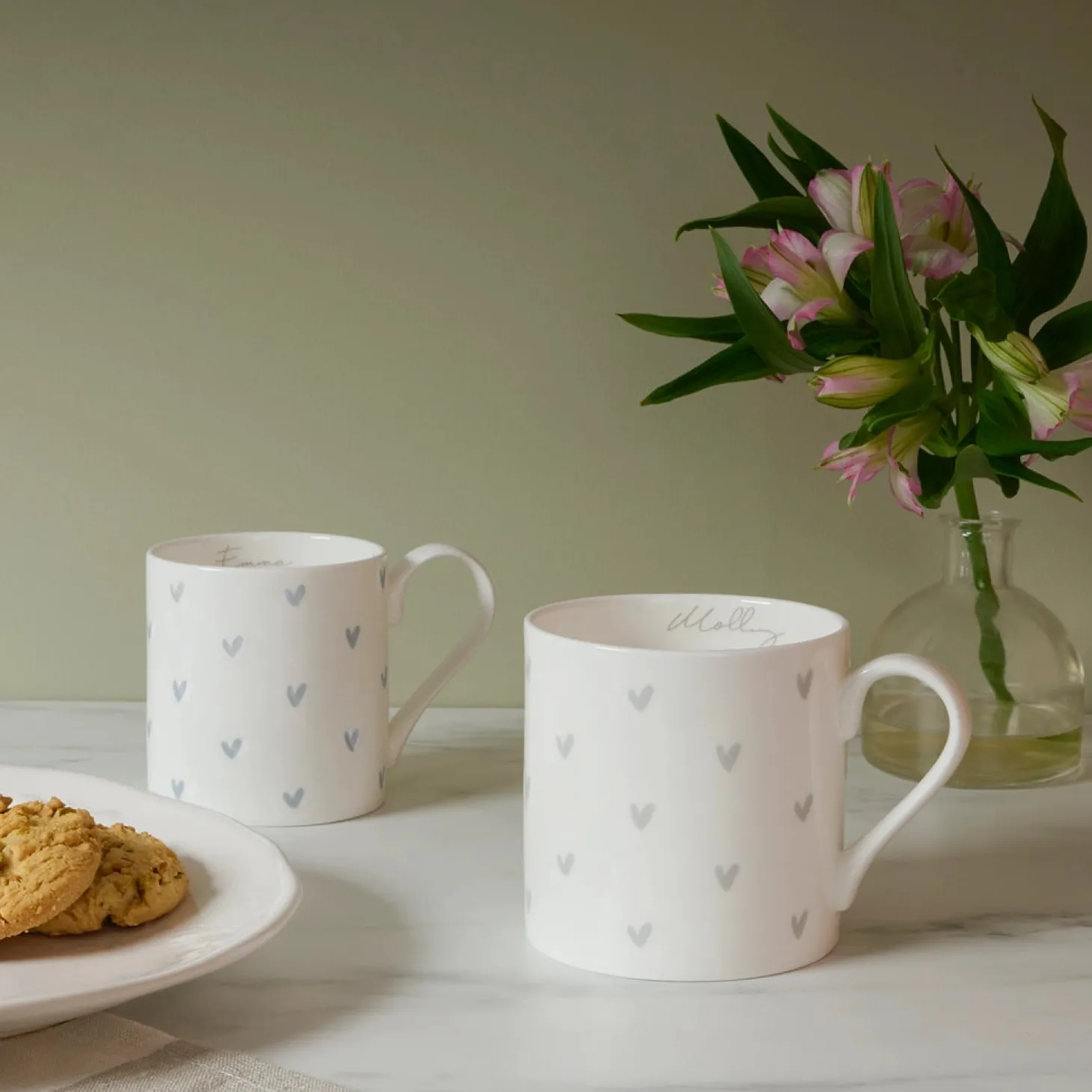 Hearts Grey Mug