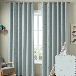 Hedgehogs Blue Made to Measure Curtains