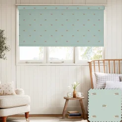 Hedgehogs Pale Mint Blue Made to Measure Roller Blind