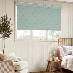Hedgehogs Pale Mint Blue Made to Measure Roller Blind