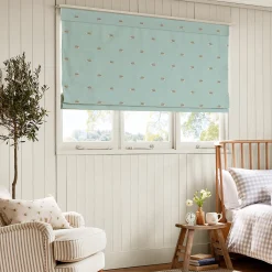 Hedgehogs Pale Mint Blue Made to Measure Roman Blind
