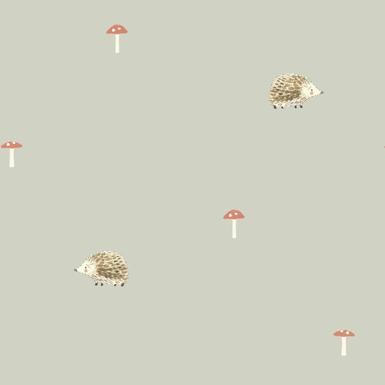 Hedgehogs Sage Green Made to Measure Roman Blind