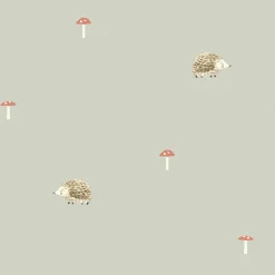 Hedgehogs Sage Green Made to Measure Curtains