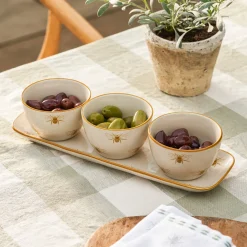 Honey Bees Stoneware Nibbles Bowls (Set of 3)