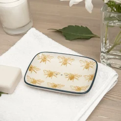 Honey Bees Stoneware Soap Dish