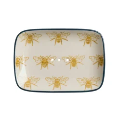 Honey Bees Stoneware Soap Dish