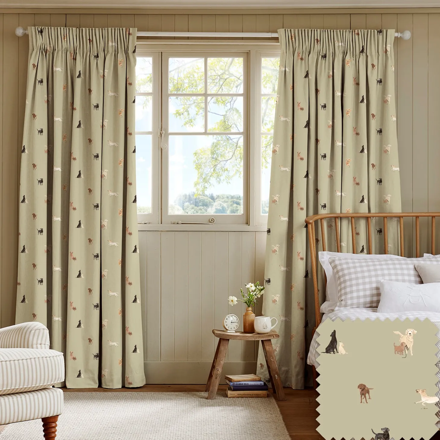 Labradors & Retrievers Khaki Made to Measure Curtains