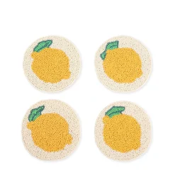 Lemon Beaded Coasters (Set of 4)
