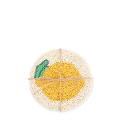 Lemon Beaded Coasters (Set of 4)