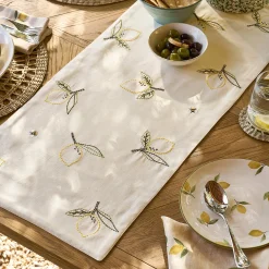 Lemons Embroidered Table Runner