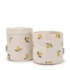 Lemons Linen Bread Baskets (Set of 2)