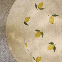 Lemons Linen Circular Hob Cover