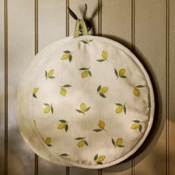 Lemons Linen Circular Hob Cover
