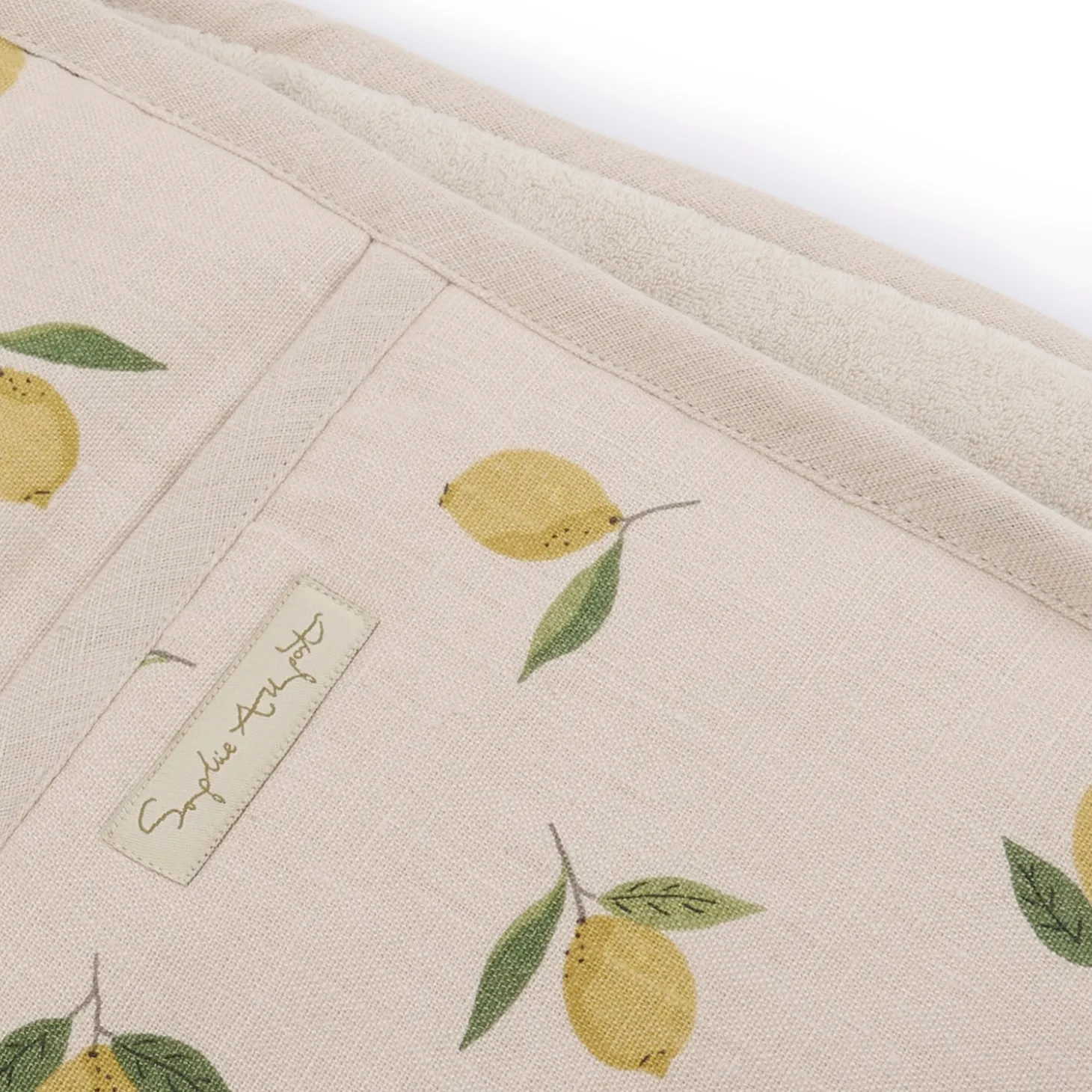 Lemons Linen Double Oven Glove