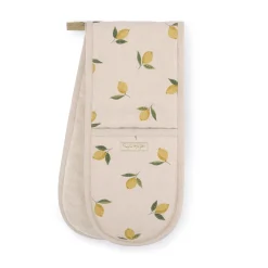 Lemons Linen Double Oven Glove