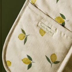 Lemons Linen Double Oven Glove