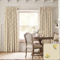 Lemons Linen Look Made to Measure Curtains
