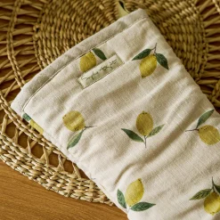 Lemons Linen Oven Mitt
