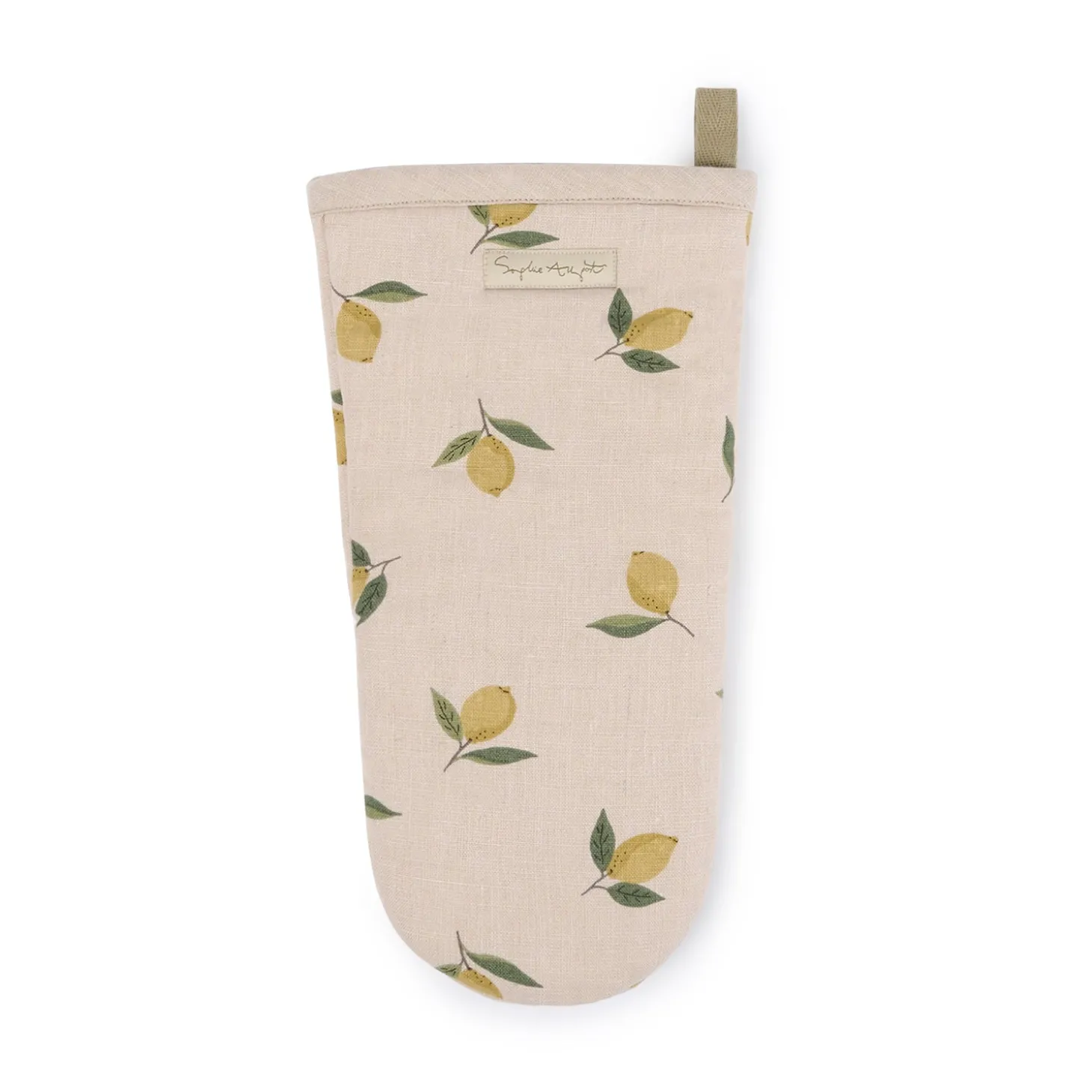 Lemons Linen Oven Mitt