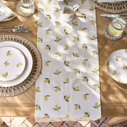 Lemons Linen Table Runner